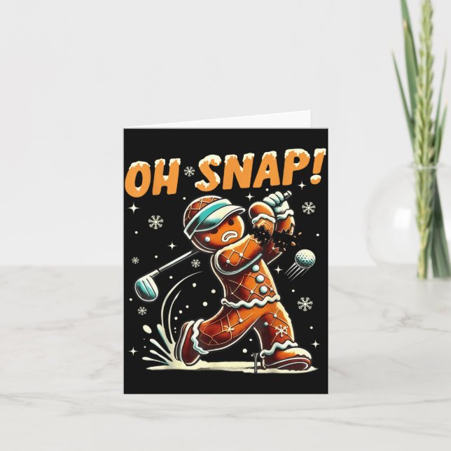 Carte Oh Snap Gingerbread Golfer Golf Christmas Golfing  (Devant)