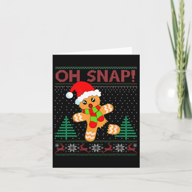 Carte Oh Snap Gingerbread Homme Joyeux Noël Noël Noël No (Devant)