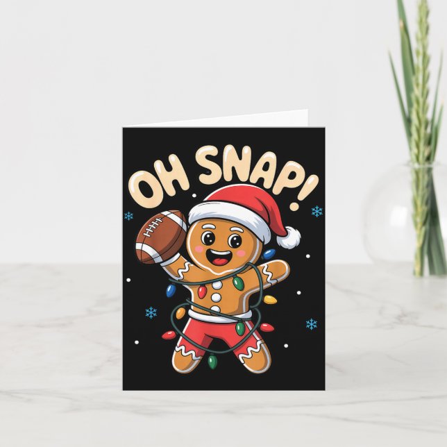 Carte Oh Snap Gingerbread Man Christmas Football Kids Bo (Devant)
