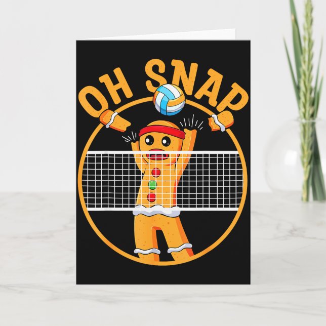 Carte Oh Snap Gingerbread Man Christmas Volleyball  (Devant)