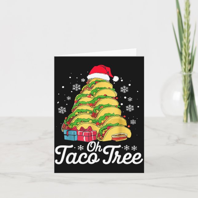 Carte Oh Taco Tree Christmas Cute Xmas Mexican Food Love (Devant)