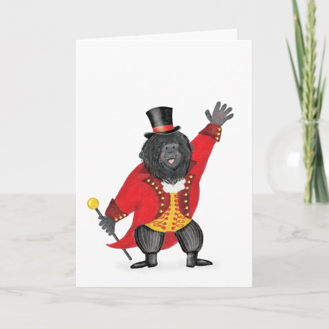 Carte Oh what a circus! gorilla ringmaster card (Devant)