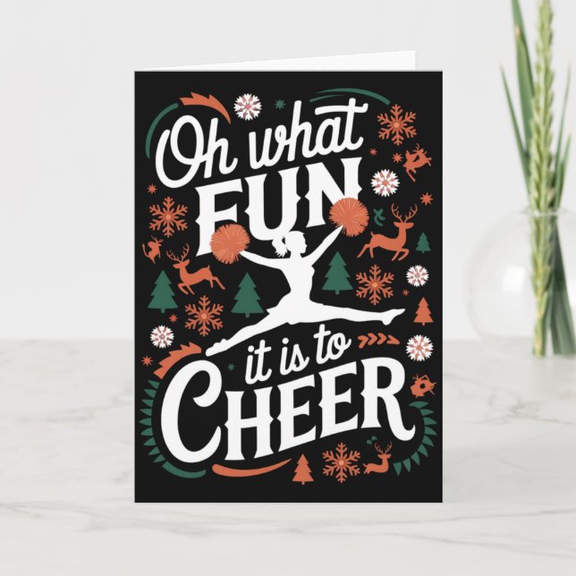 Carte Oh What Fun It Is To Cheer Ugly Cheerleading Xmas  (Devant)