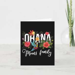 Carte Ohana Moyenne Famille Hawaii Hibiscus Fleur les an