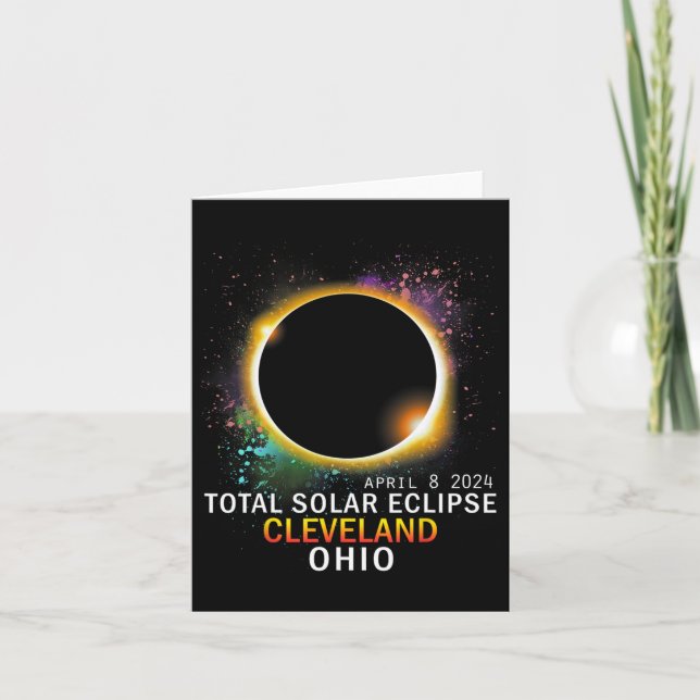 Carte Ohio Total Éclipse Solaire 8 avril 2024 (Devant)