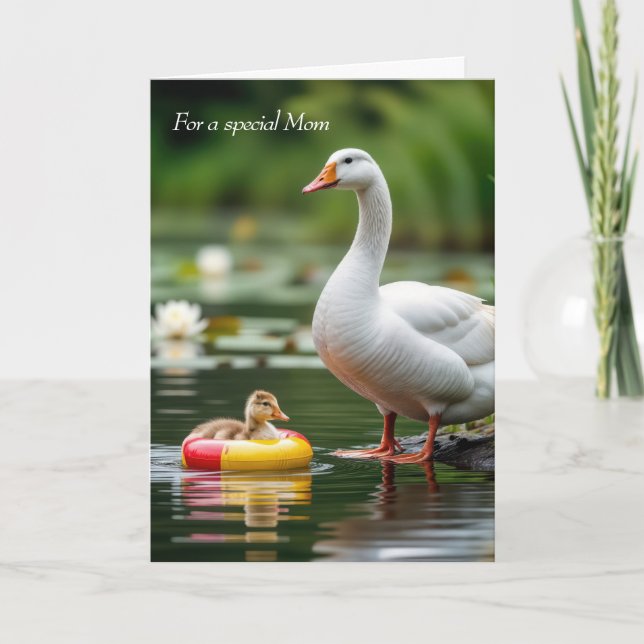 Carte Oie blanche d'anniversaire de maman avec Gosling (Devant)