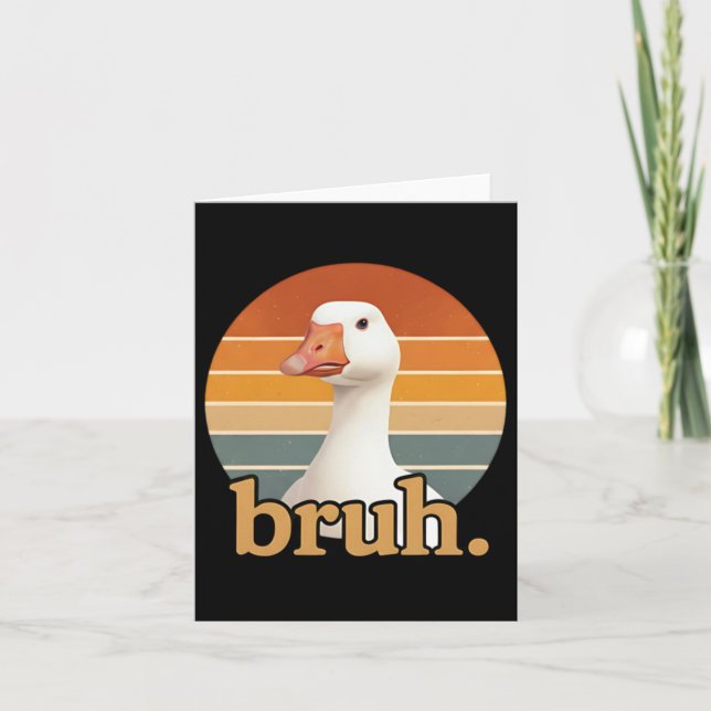Carte Oie drôle Bruh Meme (Devant)