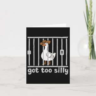 Carte Oie drôle trop drôle humour mème animal cow-girl