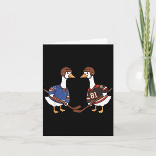 Carte Oie Idiote Jouant Au Hockey Sur Glace Bâton De Hoc