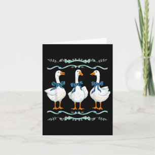Carte Oie Mama Avec Oie Bébée Oie Bleue Ribbon Oie Amour