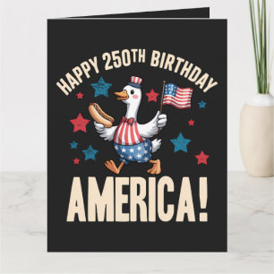 Carte Oie patriotique idiote pour le 250e anniversaire d