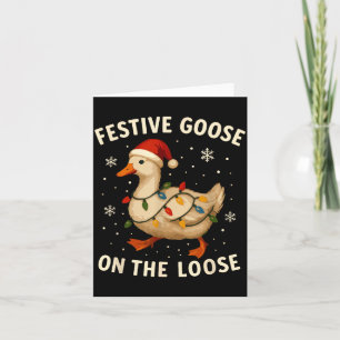 Carte Oie Ridicule Vacances Noël Oie Festive Sur