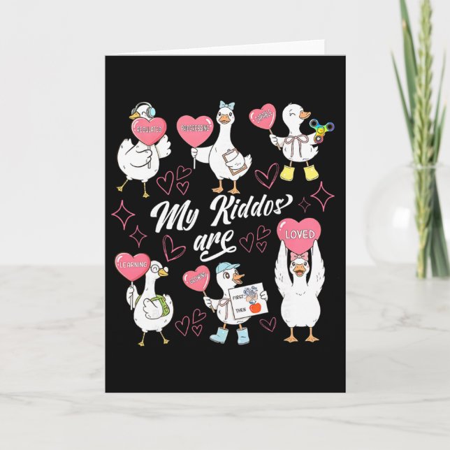 Carte Oie Silly Retro Saint-Valentin A Analyse du compor (Devant)