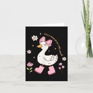 Carte Oie Silly Sur La Coquette Loose Bow Rose Girl Ki