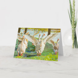 Carte Oies Qui Traversent Le Parc Vert