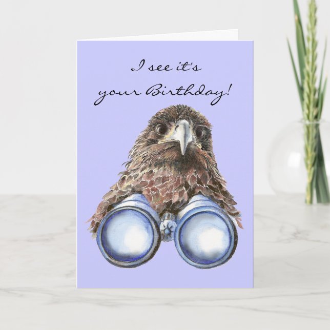Carte Oiseau Anniversaire Humour animal au-dessus de la  (Devant)