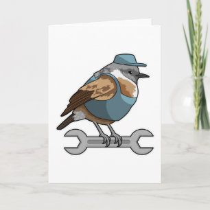 Carte Oiseau artisan avec clé