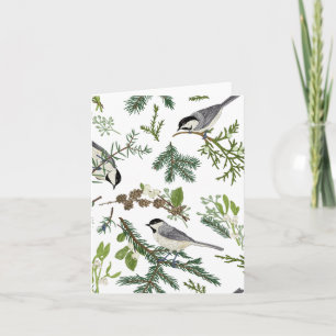 Carte Oiseau aux feuilles de pin 