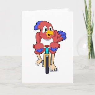 Carte Oiseau avec bicyclette