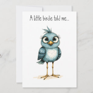 Carte Oiseau Bleu Bizarre Joyeux Anniversaire Plat