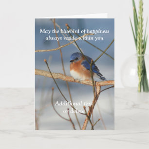 Carte Oiseau Bleu De Bonheur Personnalisé Inspirant 
