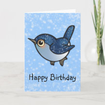 Oiseau bleu étincelant - Anniversaire