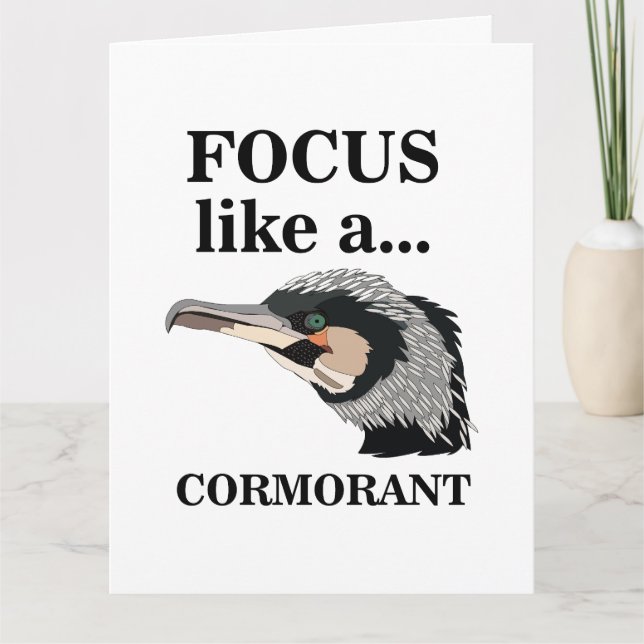 Carte Oiseau Cormoran Focussent Comme Un Anniversaire De (Devant)