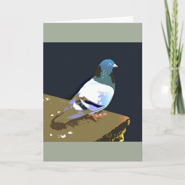 Carte Oiseau d'art graphique de Pigeon (Devant)