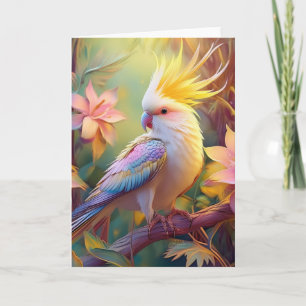 Carte Oiseau de fantaisie Perruche à aile iridescente