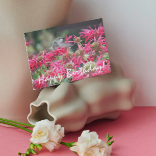 Carte Oiseau de mer et fleurs roses Anniversaire de la n