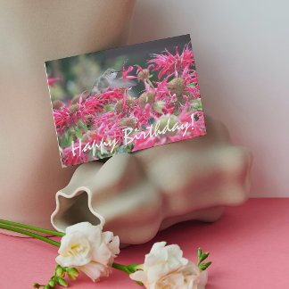 Carte Oiseau de mer et fleurs roses Anniversaire de la n
