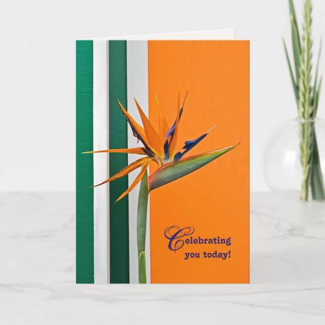 Carte oiseau de paradis d'anniversaire (Devant)