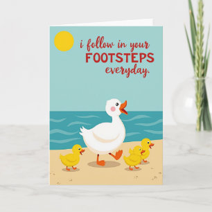 Carte oiseau de plage « Suivez vos pas »