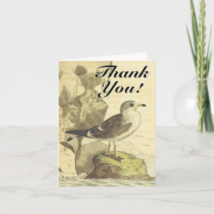 Carte Oiseau debout, "Merci !", Vintage