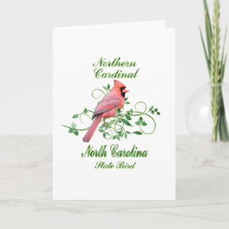 Carte Oiseau d'état cardinal de la Caroline du Nord