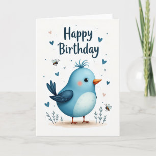 Carte Oiseau Fantaisiste Douce
