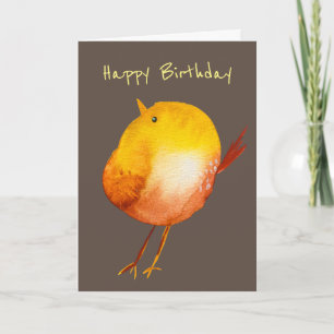 Carte Oiseau jaune mignon