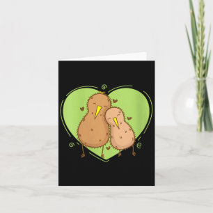 Carte Oiseau Kiwi Femme est amoureux du Fruit Kiwi Anima