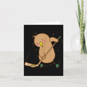 Carte Oiseau Kiwi Joue Au Hockey Sur Gazon Oiseau Kiwi E