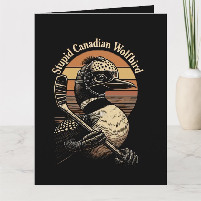 Carte Oiseau loup canadien stupide (Devant)