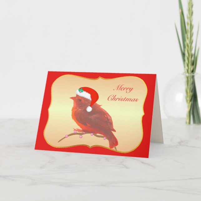 Carte oiseau mignon de Noël (Devant)