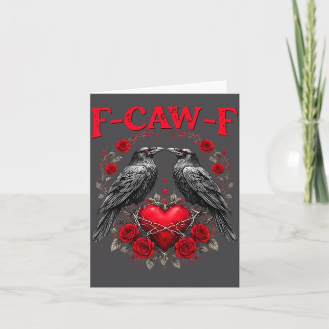 Carte Oiseau noir drôle F-caw-f Anti Saint-Valentin Céli (Devant)