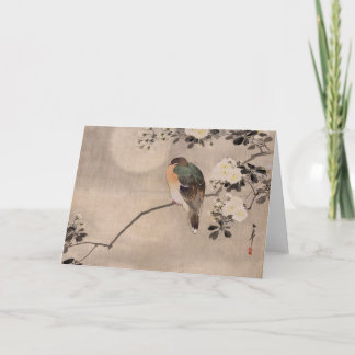Carte Oiseau perché sur une branche d'un arbre en fleurs