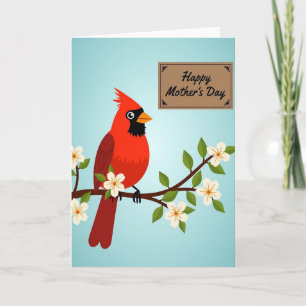 Carte Oiseau Printanière Rayée