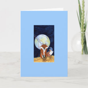 Carte Oiseau rouge et bleu