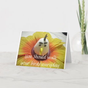 Carte Oiseau sculpté en Tournesol Imprimer