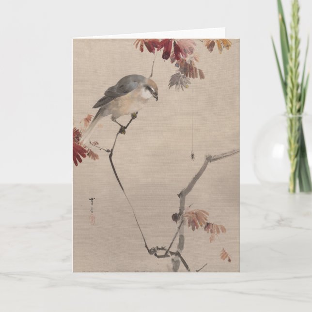 Carte Oiseau sur l'araignée d'observation des branches | (Devant)