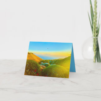 Carte Oiseau sur mer bleue