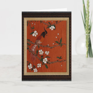 Carte Oiseau sur Ricepaper