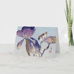 Carte Oiseau sur une branche, Watanabe Seitei